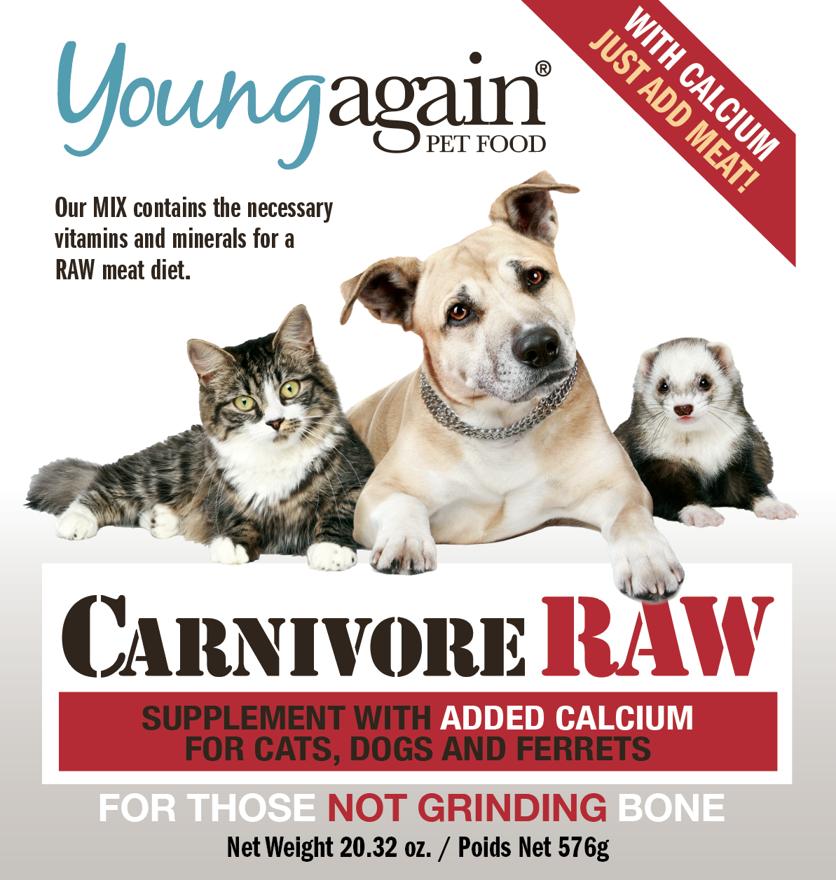 CarnivoreRAW with Calcium Young Again Pet Food